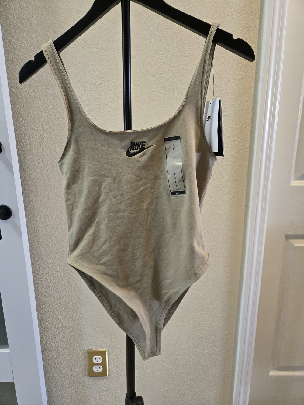 Nike Olive Green Scoop Neck Bodysuit
